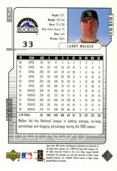 2000 Upper Deck MVP - Silver Script #174 Larry Walker Back