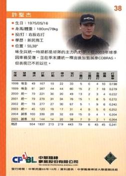 2005 CPBL #38 Sheng-Chieh Hsu Back
