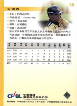 2005 CPBL #88 Hung-Sen Chu Back