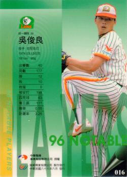 1996 CPBL Pro-Card Series 2 - Notable Players #016 Chun-Liang Wu Back