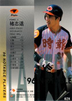 1996 CPBL Pro-Card Series 2 - Notable Players #028 Chih-Yuan Chu Back