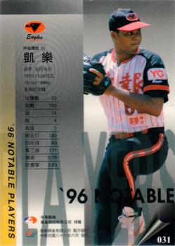1996 CPBL Pro-Card Series 2 - Notable Players #031 Carlos Rivera Back