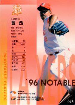 1996 CPBL Pro-Card Series 2 - Notable Players #045 Longo Garcia Back