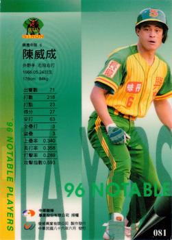 1996 CPBL Pro-Card Series 2 - Notable Players #081 Wei-Cheng Chen Back