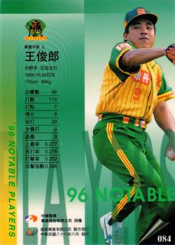 1996 CPBL Pro-Card Series 2 - Notable Players #084 Chun-Lang Wang Back