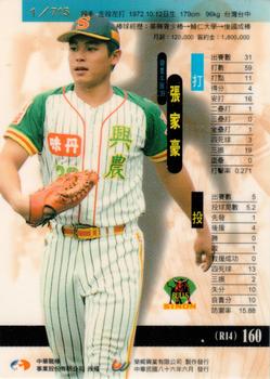 1996 CPBL Pro-Card Series 2 - Notable Players #160 Chia-Hao Chang Back