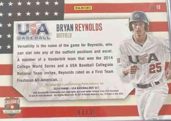 2014 Panini USA Baseball - Collegiate National Team Game Ticket Signatures Cuba #16 Bryan Reynolds Back