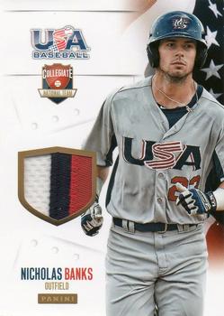 2014 Panini USA Baseball - Collegiate National Team Jerseys Prime #13 Nicholas Banks Front