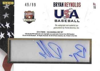 2014 Panini USA Baseball - Collegiate National Team Jerseys Signatures #16 Bryan Reynolds Back
