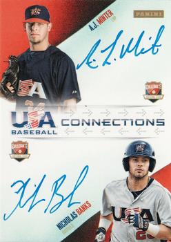2014 Panini USA Baseball - Connections Signatures #5 Nicholas Banks / A.J. Minter Front