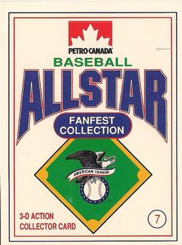 1991 Petro Canada All-Star FanFest Standups #7 Carlton Fisk Front