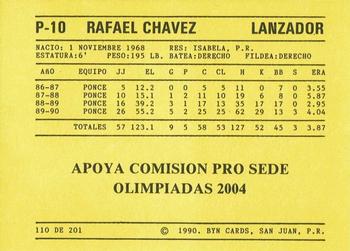 1989-90 BYN Puerto Rican Winter League #110 Rafael Chavez Back