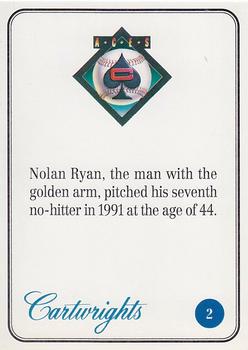 1992-93 Cartwrights Aces #2 Nolan Ryan Back