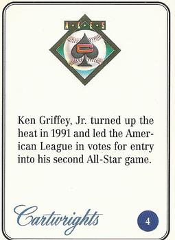 1992-93 Cartwrights Aces #4 Ken Griffey Jr. Back
