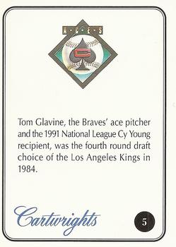 1992-93 Cartwrights Aces #5 Tom Glavine Back