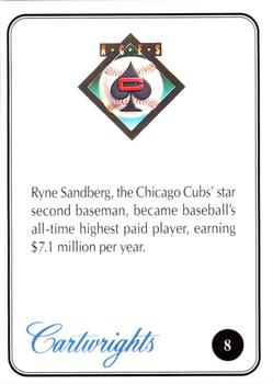 1992-93 Cartwrights Aces #8 Ryne Sandberg Back