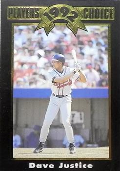 1992 Cartwrights Players Choice #3 David Justice Front