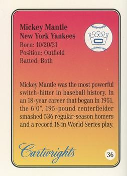 1992 Cartwrights Players Choice #36 Mickey Mantle Back