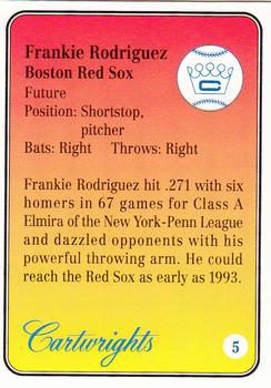 1992 Cartwrights Players Choice Silver #5 Frankie Rodriguez Back