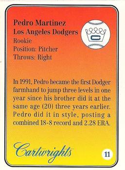 1992 Cartwrights Players Choice Silver #11 Pedro Martinez Back