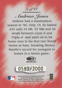 1997 Studio - Master Strokes #9 Andruw Jones Back