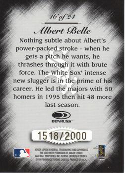 1997 Studio - Master Strokes #16 Albert Belle Back