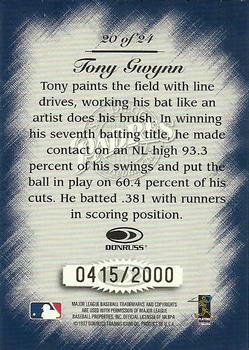 1997 Studio - Master Strokes #20 Tony Gwynn Back