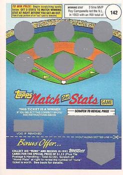 1992 Topps - Match the Stats Game #NNO Roy Campanella Front