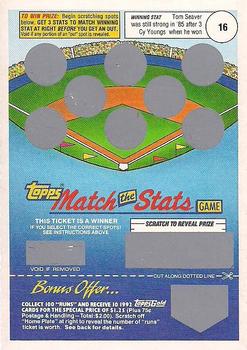 1992 Topps - Match the Stats Game #NNO Tom Seaver Front
