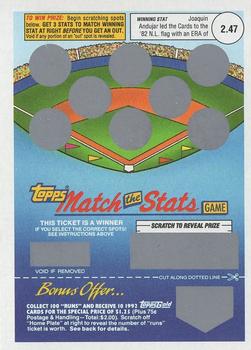 1992 Topps - Match the Stats Game #NNO Joaquin Andujar Front
