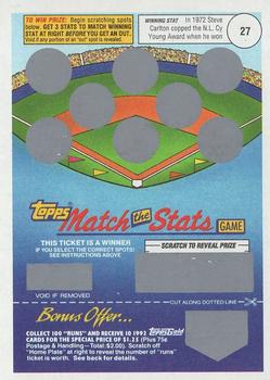 1992 Topps - Match the Stats Game #NNO Steve Carlton Front