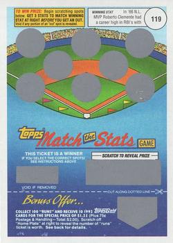 1992 Topps - Match the Stats Game #NNO Roberto Clemente Front