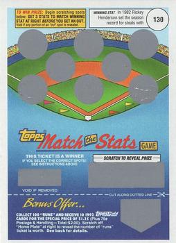1992 Topps - Match the Stats Game #NNO Rickey Henderson Front