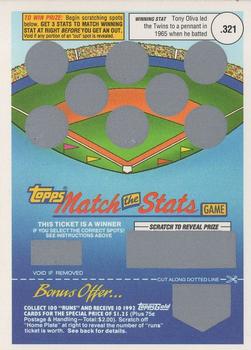 1992 Topps - Match the Stats Game #NNO Tony Oliva Front