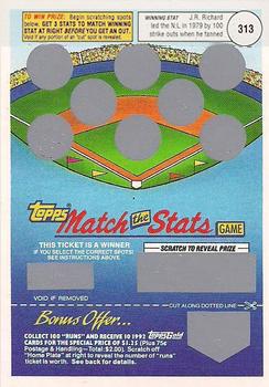 1992 Topps - Match the Stats Game #NNO J.R. Richard Front