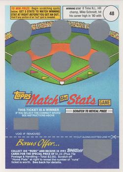 1992 Topps - Match the Stats Game #NNO Mike Schmidt Front