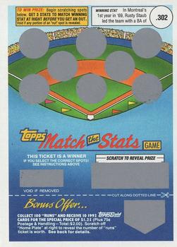 1992 Topps - Match the Stats Game #NNO Rusty Staub Front