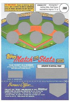 1992 Topps - Match the Stats Game #NNO Rod Carew Front