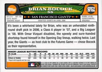 2008 Topps Emerald Nuts San Francisco Giants #SFG2 Brian Bocock Back