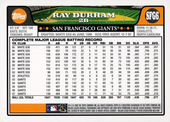 2008 Topps Emerald Nuts San Francisco Giants #SFG6 Ray Durham Back