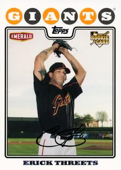 2008 Topps Emerald Nuts San Francisco Giants #SFG24 Erick Threets Front