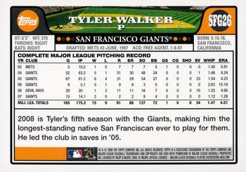 2008 Topps Emerald Nuts San Francisco Giants #SFG26 Tyler Walker Back