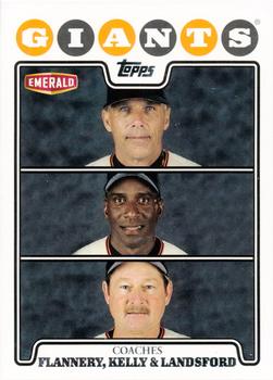2008 Topps Emerald Nuts San Francisco Giants #SFG31 Tim Flannery / Roberto Kelly / Carney Lansford Front