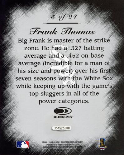 1997 Studio - Master Strokes 8x10 #5 Frank Thomas Back