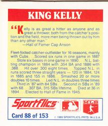 1989 Sportflics - The Unforgetables #88 King Kelly Back