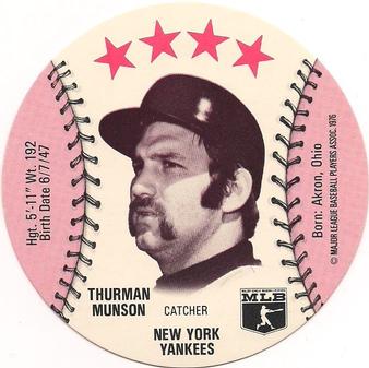 1976 Buckmans Discs #NNO Thurman Munson Front