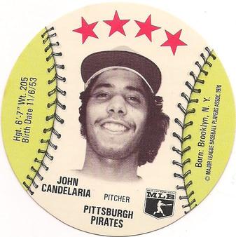 1976 Carousel Discs #NNO John Candelaria Front