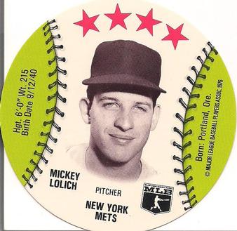 1976 Carousel Discs #NNO Mickey Lolich Front
