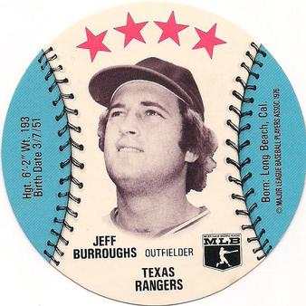 1976 Orbaker's Discs #NNO Jeff Burroughs Front