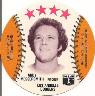 1976 Orbaker's Discs #NNO Andy Messersmith Front